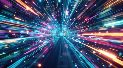 Fototapeta premium Hyperspace Tunnel of Light