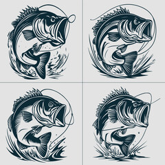 Bass Fishing Svg, Bass Fish Svg, Bass Clipart, Fishing Svg, Bass Vector, Bass Cricut, Bass Cut file, Fish Svg, Fish Hook Svg