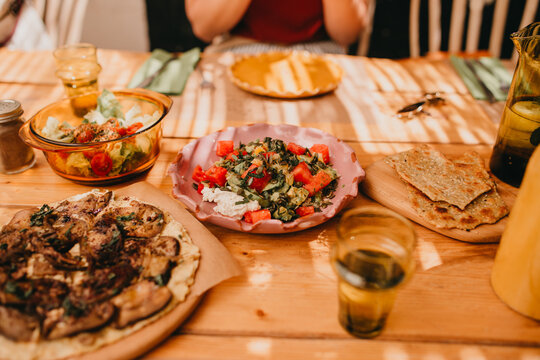 Marrakech style dining table with traditional dishes