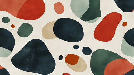 Organic abstract shapes in earthy tones, minimalist background with irregular patterns
