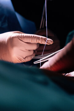 Close-up view of surgical procedure in a hospital