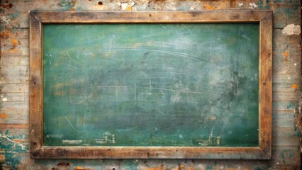 An old chalkboard with a rustic wooden frame.