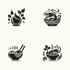 Creative Collection of various Food Icon Design