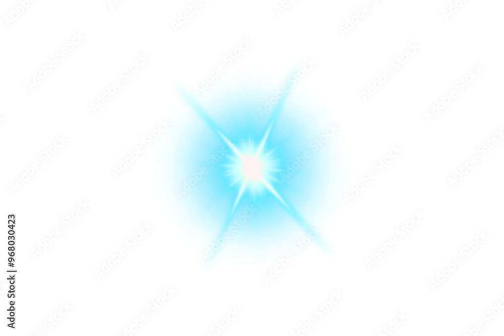Canvas Prints blue glowing light effect isolated on transparent background. starlight with sparkle rays. glow ligh