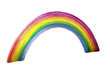 Obraz premium Bright rainbow illustration with vibrant colors of red, orange, yellow, green, blue, and violet. Symbol of hope, diversity, and happiness.