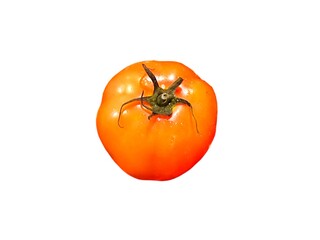 Fresh organic tomato isolated on white background. Healthy eating. Vegan concept