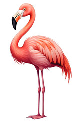 A beautiful flamingo on transparent background
