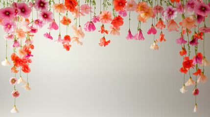 colorful flowers hanging border background backdrop