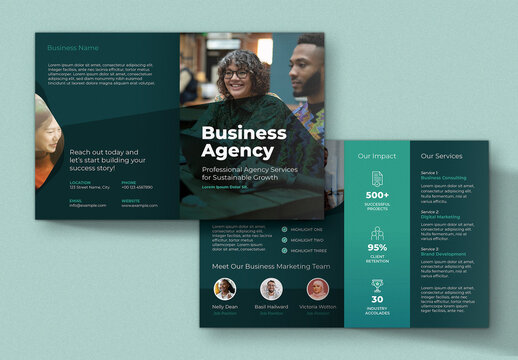 Bi-Fold Modern Business Brochure Layout