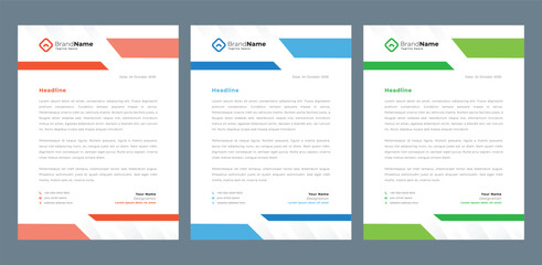Obraz premium Modern corporate letterhead template design. Creative and Professional business letterhead design template. Letterhead template in flat style