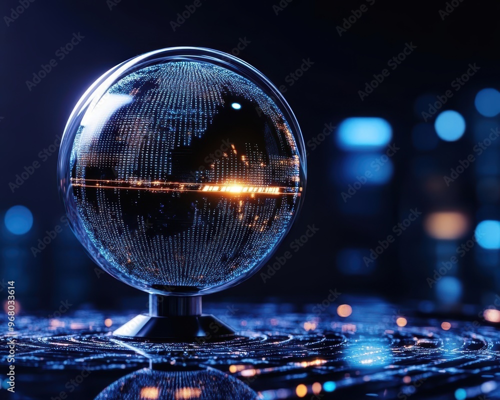 Poster artistic representation of a security camera projecting a new world on its lens, symbolizing a fresh