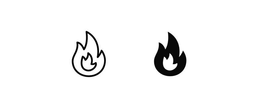 Fire flame icon vector template. Hot caution or spicy food. Vector logo symbol for oil, gas and energy concept flat design
