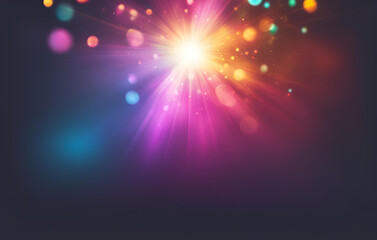 Fototapeta premium Blur color flare Neon glow background Bokeh radiance reflection Defocused fluorescent blue pink light gleam on dark abstract overlay, Beautiful Lens Flare Overlay in Rad Color, Background colorful 
