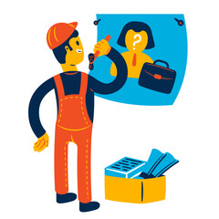 Man puts up an ad about finding a new employee