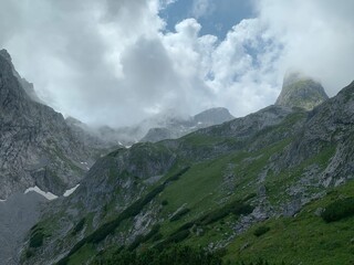 clouds over the mountains