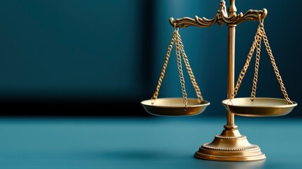 Scales of Justice on Teal Background