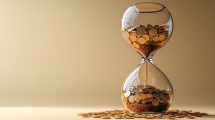 Retirement Planning Time and Money Flowing Together in a Financial Conceptual Image