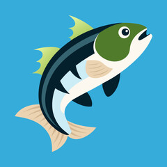 Naklejka premium Bass fish vector design