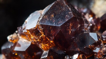 Close-up of a vibrant almandine garnet showcasing natural brilliance.