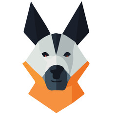 Illustration Vector of abstract close up of a head of a dog