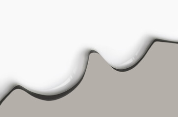 Cosmetic white cream assortment swatch set on gray background