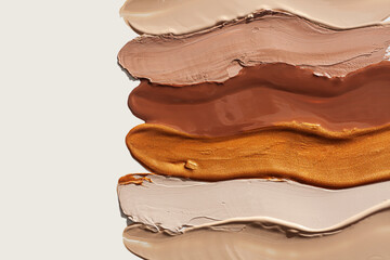 Cosmetic make up textures bb cream, foundation, bronzer and concealer...