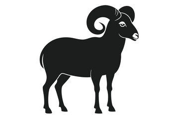 Bighorn Sheep silhouette black vector E.eps