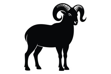 Bighorn Sheep silhouette black vector N.eps
