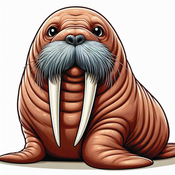 recommend clip art: Cute Walrus Vector Cartoon illustration