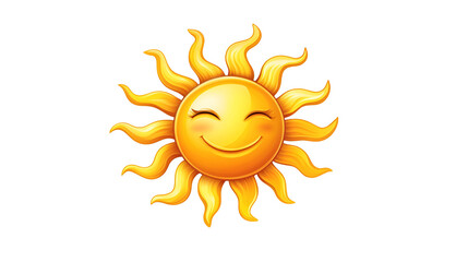 Cartoon Style Sun Logo Illustration No Background Perfect for Print on Demand 