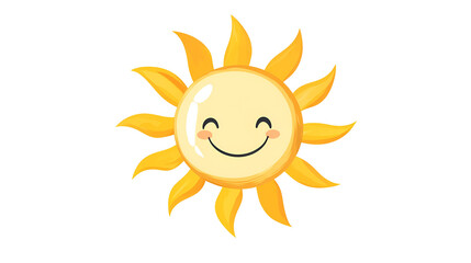 Cartoon Style Sun Logo Illustration No Background Perfect for Print on Demand 
