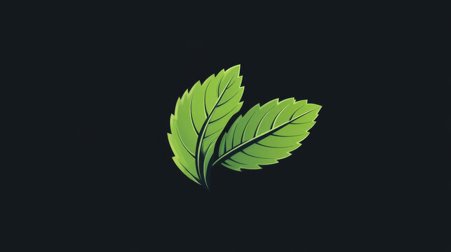 A design template for a logo featuring a mint leaf.
