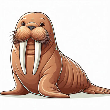 recommend clip art: Cute Walrus Vector Cartoon illustration