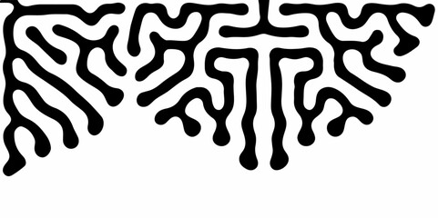 Abstract Turing pattern background. Trendy Black and white Turing pattern. Colorful pattern of abstract lines. Seamless vector. Repeated Elegant Artistic Textile, Seamless Design. Hand drawn, minimal.