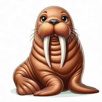 recommend clip art: Cute Walrus Vector Cartoon illustration