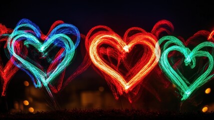 Light Painting Hearts