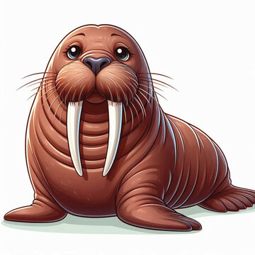 recommend clip art: Cute Walrus Vector Cartoon illustration