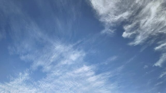 White clouds floating in the blue sky