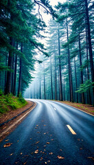 Obraz premium road in the forest 