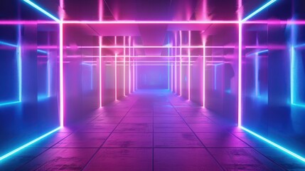Neon Lights Corridor