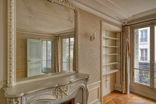 interior of an old parisian apartment, Paris, France