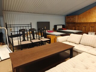 A large furniture warehouse, a store of used furniture, second hand