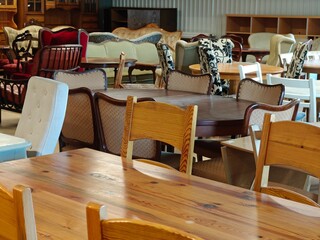 A large furniture warehouse, a store of used furniture, second hand