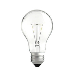 A single, clear lightbulb against a black background.