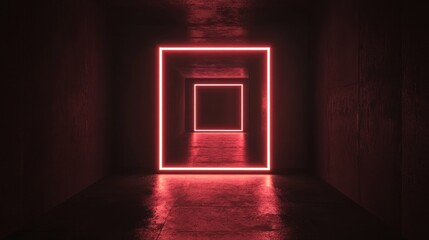 Neon Lights in a Dark Corridor