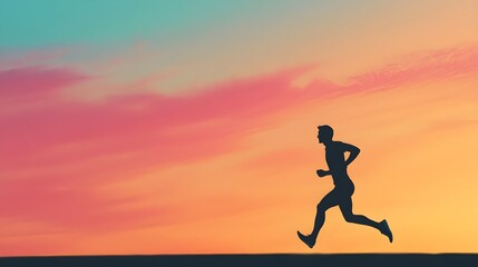 A silhouette of a runner against a gradient sky, embodying the idea of escape and movement