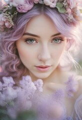 pretty woman wearing flower crown