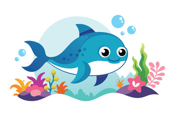 ocean cute badge clean silhouette color vector F.eps