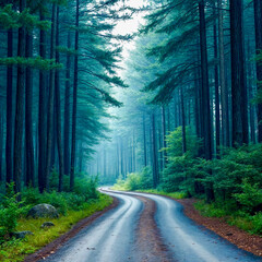 Obraz premium road in the woods