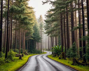 Fototapeta premium road in the forest